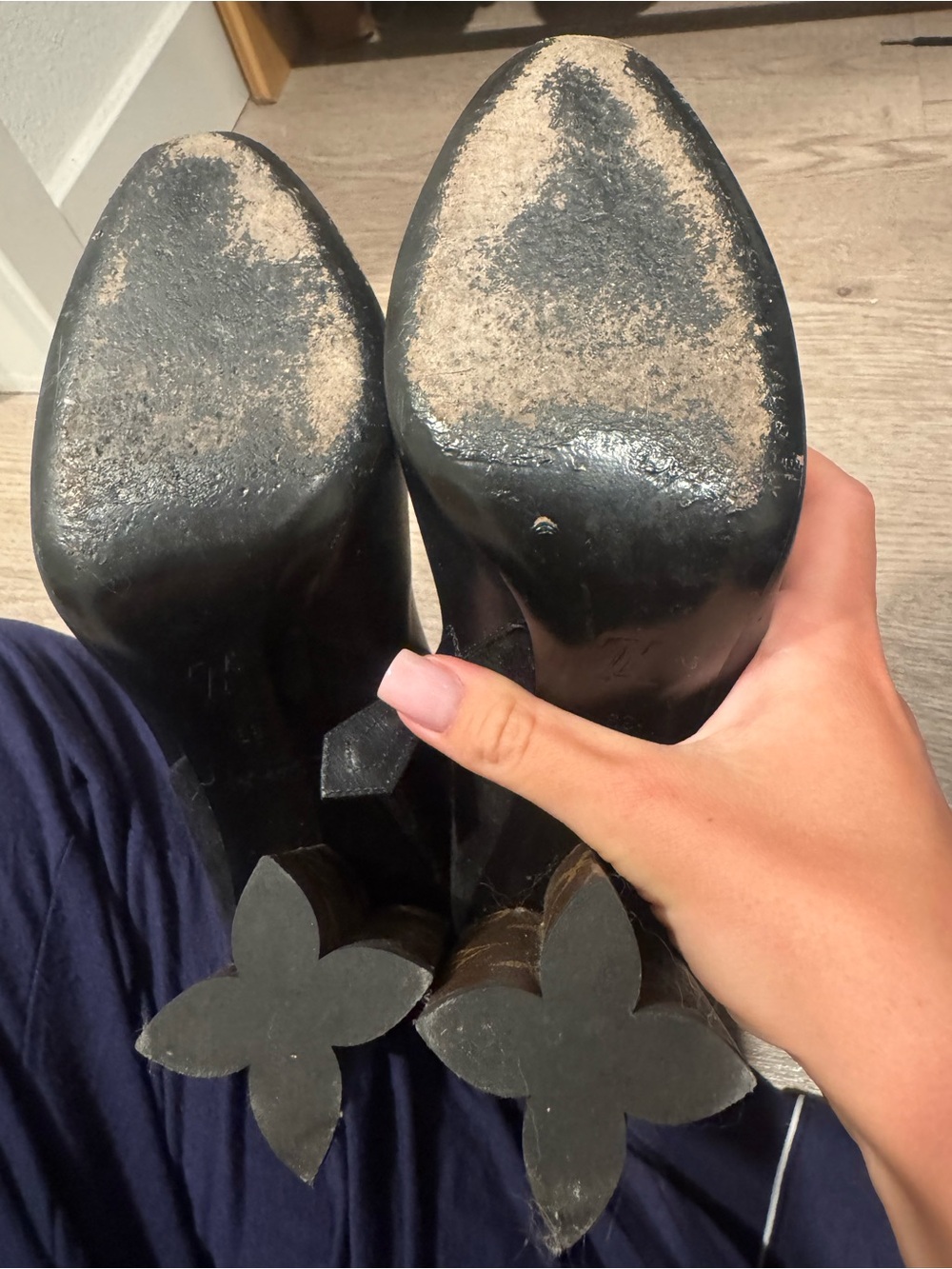 Authentic Louis Vuitton Black Leather Women's Ankle Boot with Monogram Accent - Picture 5 of 6